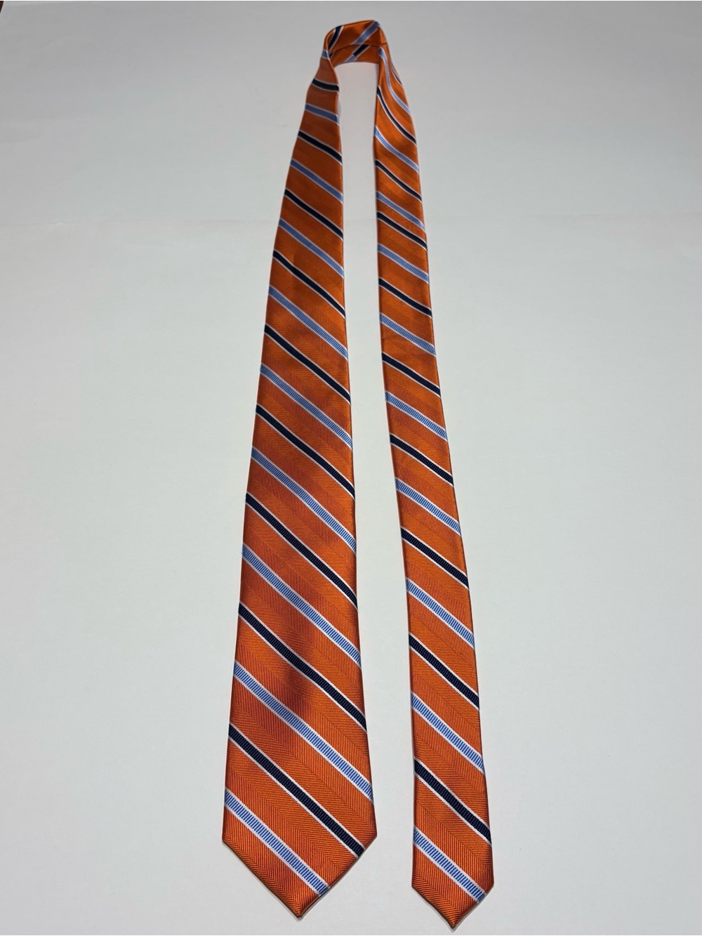 Jos. A. Bank Traveler Silk Orange Blue Striped Tie